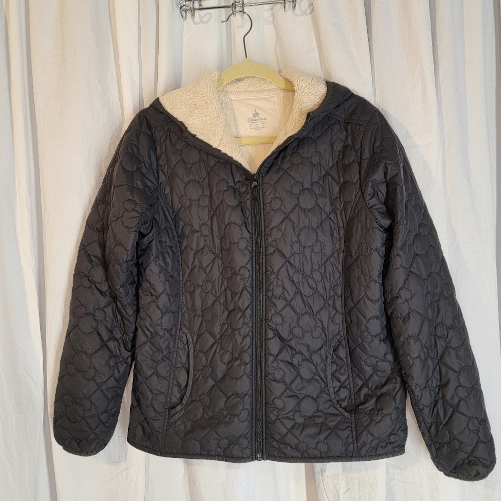 Disney 'Mouse Ears' Black Quilted Puffer Jacket